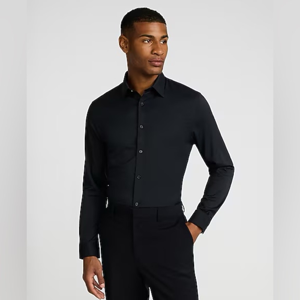 Express Slim Solid Wrinkle-Resistant Everyday Performance Dress Shirt